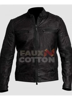 Men's Classic Black Cafe Racer Leather Jacket