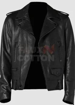 Men's Classic Black Motorcycle Leather Jacket