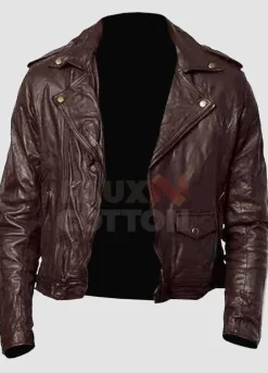 Men's Dark Brown Biker Leather Jacket