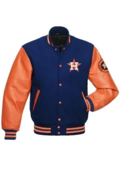 MEN'S HOUSTON ASTROS LETTERMAN BLUE AND ORANGE JACKET