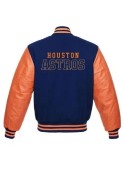 MEN'S HOUSTON ASTROS LETTERMAN BLUE AND ORANGE JACKET
