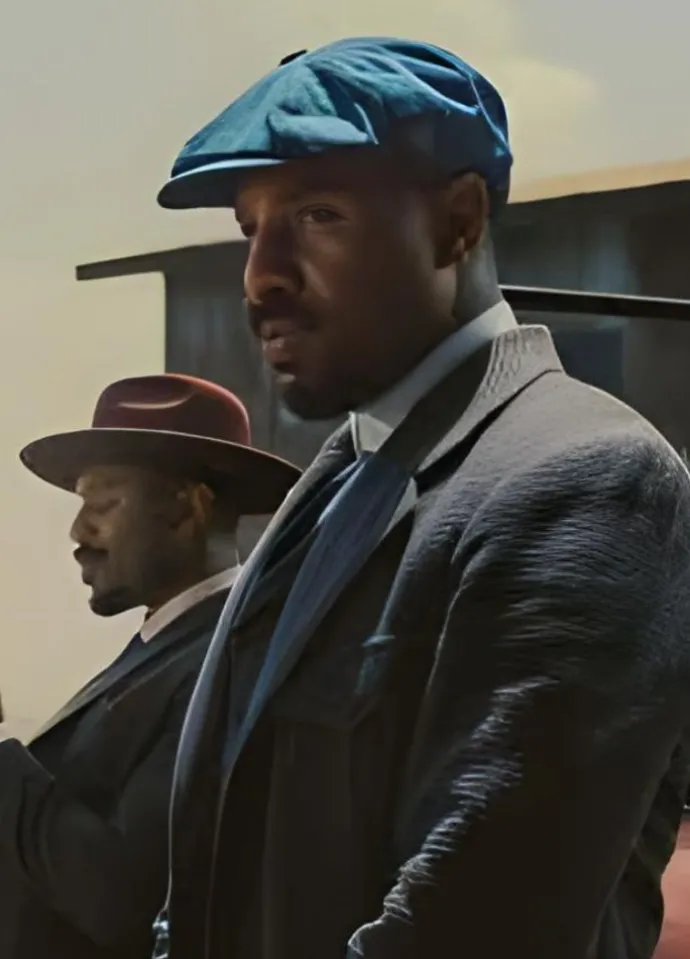 Michael B Jordan Sinners 2025 Elijah Grey Wool Coat