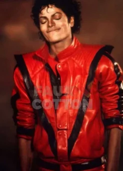 Michael Jackson Thriller Red Black Leather Jacket