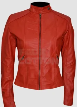 MINORITY REPORT MEAGAN GOOD RED LEATHER JACKET