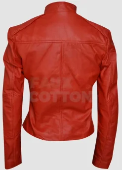 MINORITY REPORT MEAGAN GOOD RED LEATHER JACKET