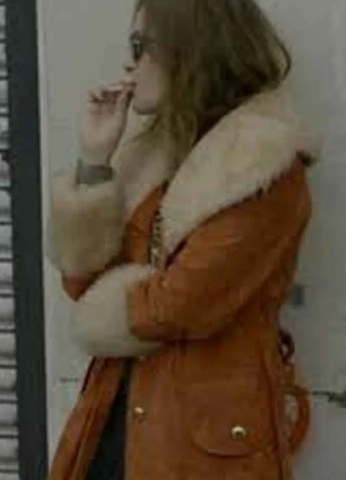 MR. ROBOT (DARLENE) CARLY CHAIKIN BROWN SUEDE LEATHER COAT