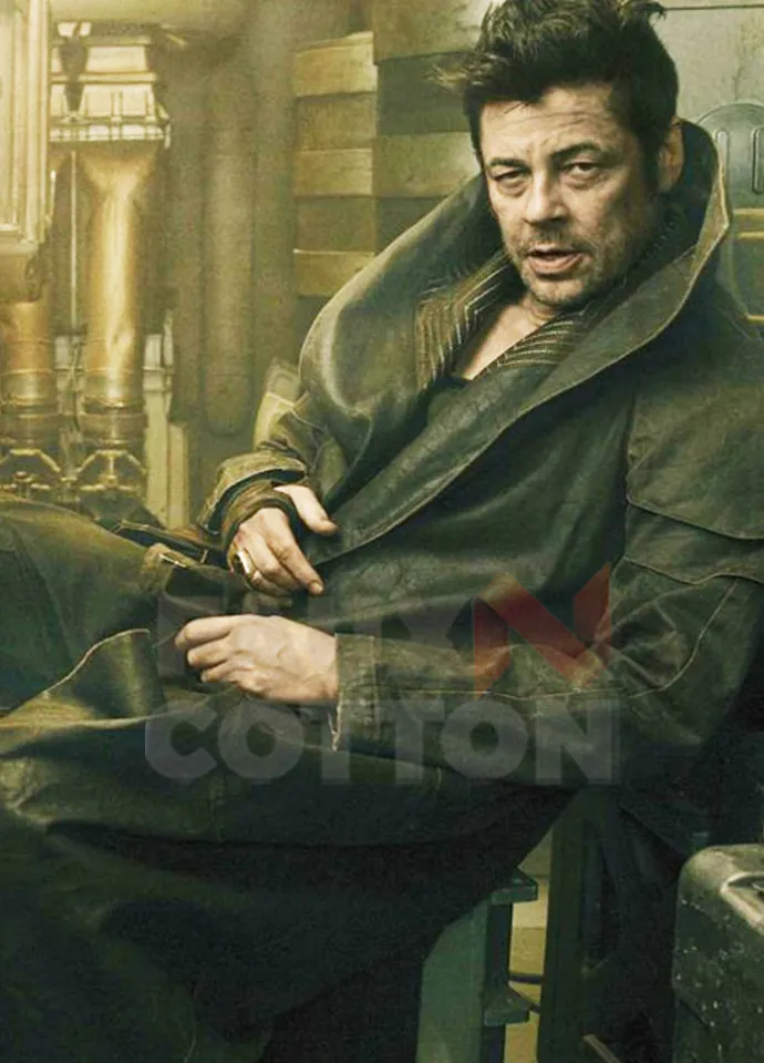 MYSTERY MAN STAR WARS BENICIO DEL TORO TRENCH COAT