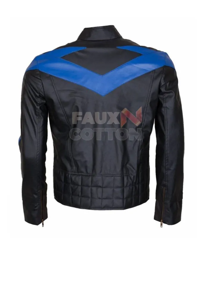 Nightwing Black And Blue Leather Jacket