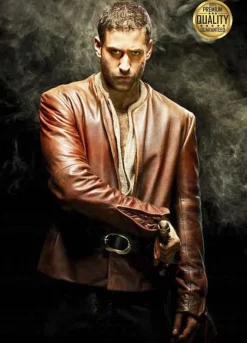 Oliver Jackson The Invisible Man Adrian Griffin Brown Leather Jacket