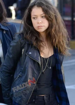 Orphan Black Tatiana Maslany (Sarah Manning) Black Leather Jacket