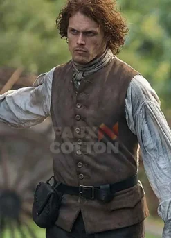 Outlander Sam Heughan Leather Vest