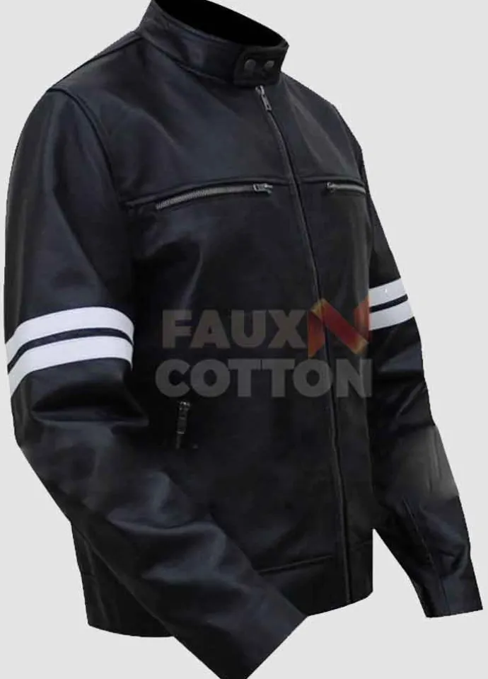 Paul Walker Black Biker Leather Jacket