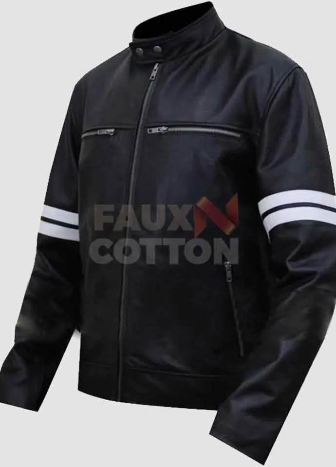Paul Walker Black Biker Leather Jacket