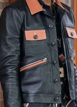Power Book II Ghost (Tariq St. Patrick) Michael Rainey Jr Black And Orange Leather Jacket