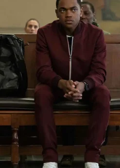 Power Book II Ghost (Tariq St. Patrick) Michael Rainey Jr. Maroon Cotton Jacket