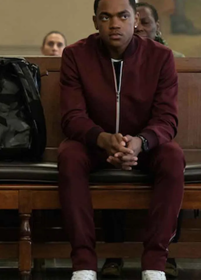 Power Book II Ghost (Tariq St. Patrick) Michael Rainey Jr. Maroon Cotton Jacket