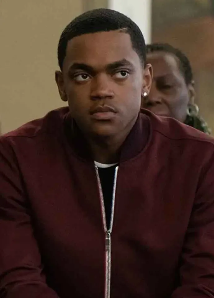Power Book II Ghost (Tariq St. Patrick) Michael Rainey Jr. Maroon Cotton Jacket
