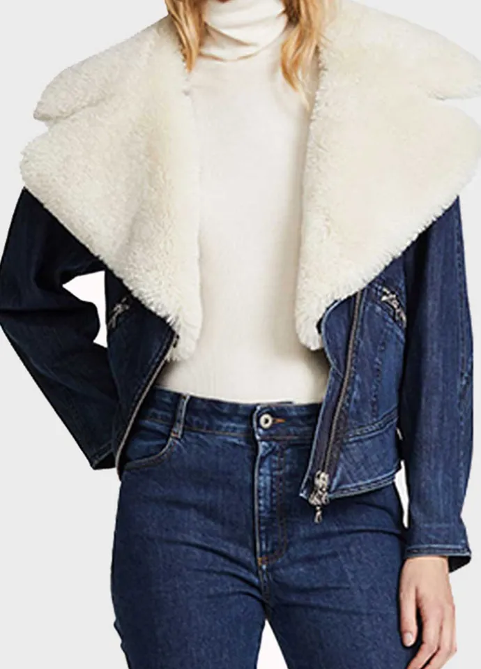 Pretty Little Liars The Perfectionists Ava Jalali Fur Denim Jacket