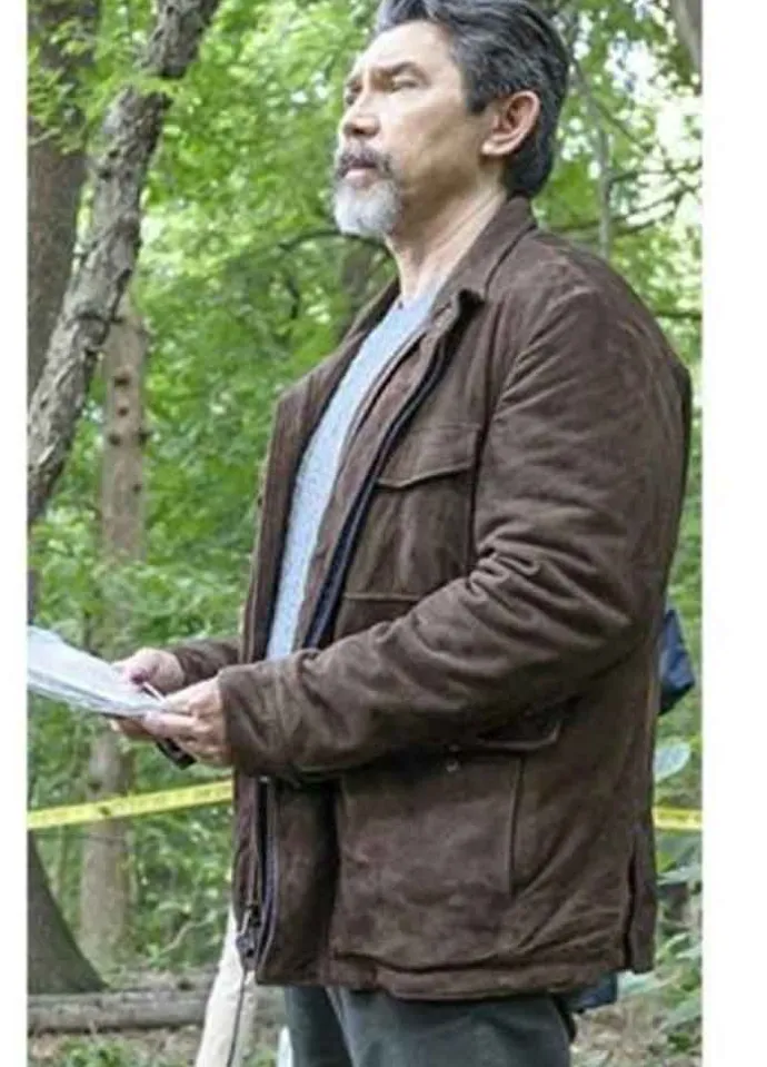 PRODIGAL SON (GIL ARROYO) LOU DIAMOND PHILLIPS BROWN SUEDE JACKET