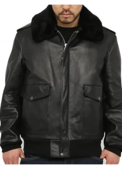 RAPPER DRAKE BOMBER BLACK LEATHER JACKET