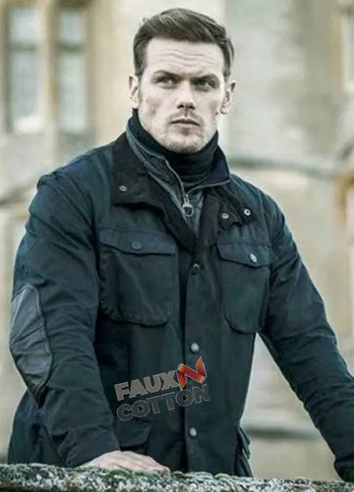 Red Notice Sam Heughan (Tom Buckingham) Black Cotton Jacket