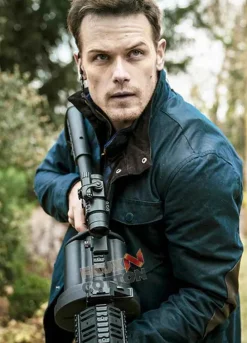 Red Notice Sam Heughan (Tom Buckingham) Black Cotton Jacket