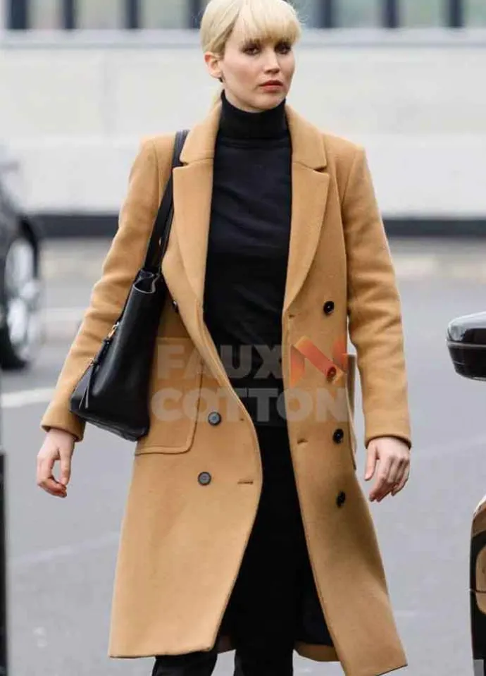 Red Sparrow Jennifer Lawrence Brown Coat