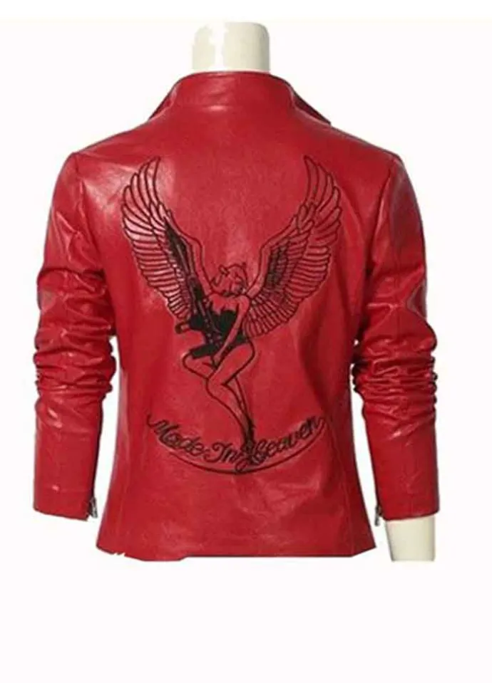 RESIDENT EVIL 2 STEPHANIE PANISELLO (CLAIRE REDFIELD) DARK RED LEATHER JACKET