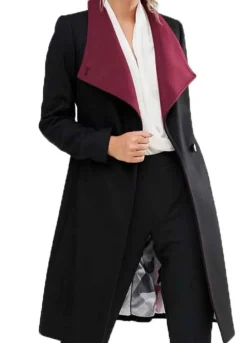 Riverdale (Hermione Lodge) Marisol Nichols Black Wool Trench Coat