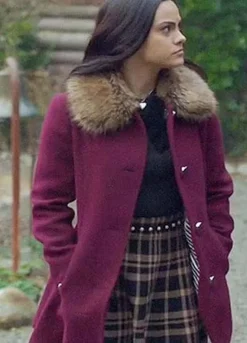 Riverdale S04 (Veronica Lodge) Camila Mendes Maroon Wool Coat