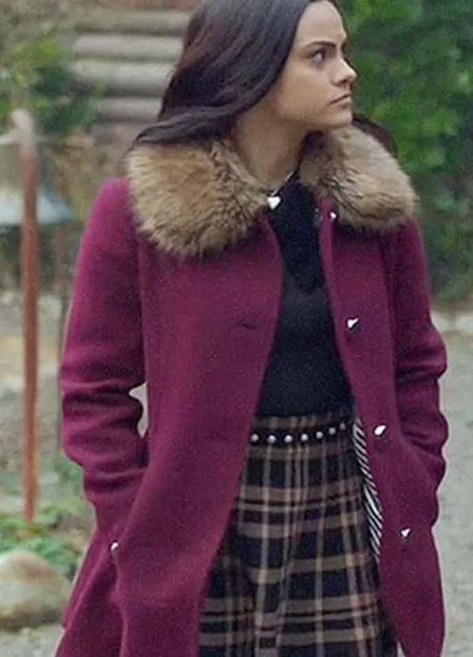 Riverdale S04 (Veronica Lodge) Camila Mendes Maroon Wool Coat