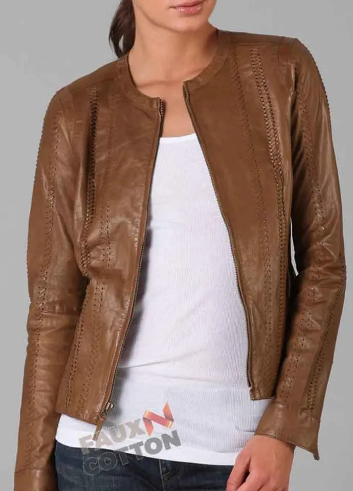Rizzoli & Isles Sasha Alexander (Maura Isles) Brown Leather Jacket