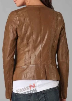 Rizzoli & Isles Sasha Alexander (Maura Isles) Brown Leather Jacket