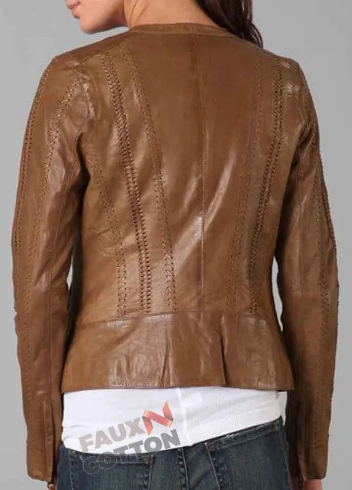Rizzoli & Isles Sasha Alexander (Maura Isles) Brown Leather Jacket
