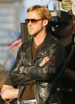 Ryan Gosling Weightless Shooting Black Leather Jacket