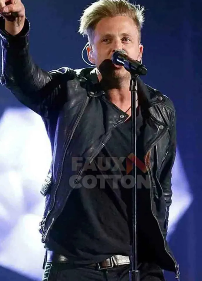 Ryan Tedder Black Leather Jacket
