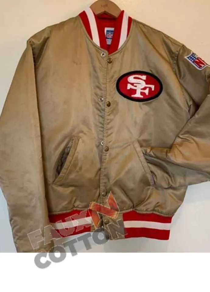 San Francisco 49ers Gold Bomber Satin Jacket