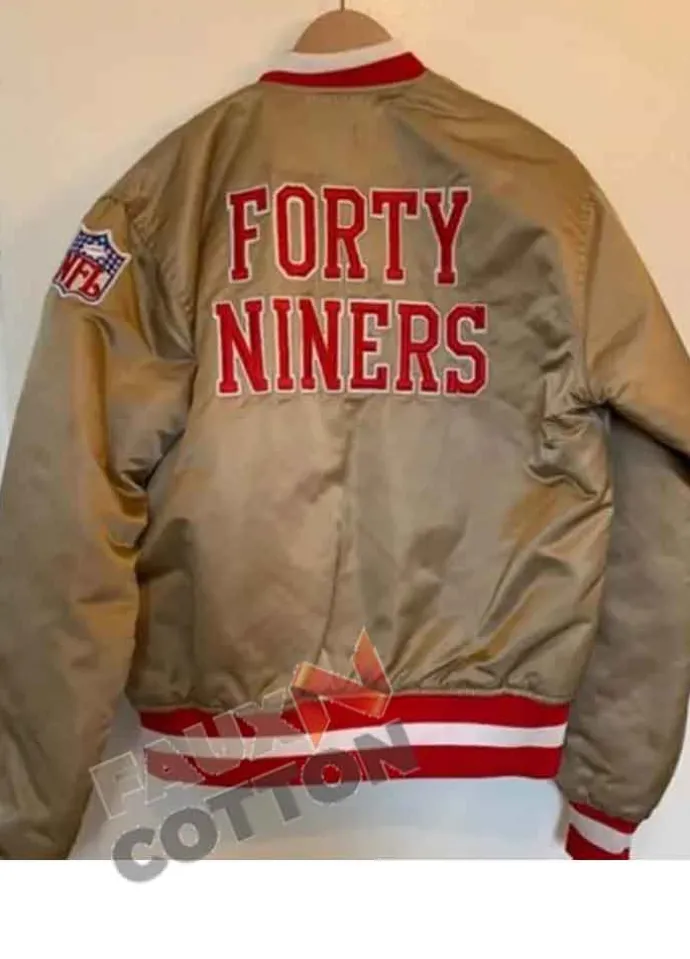 San Francisco 49ers Gold Bomber Satin Jacket