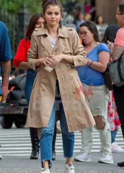 Selena Gomez Cotton Long Coat