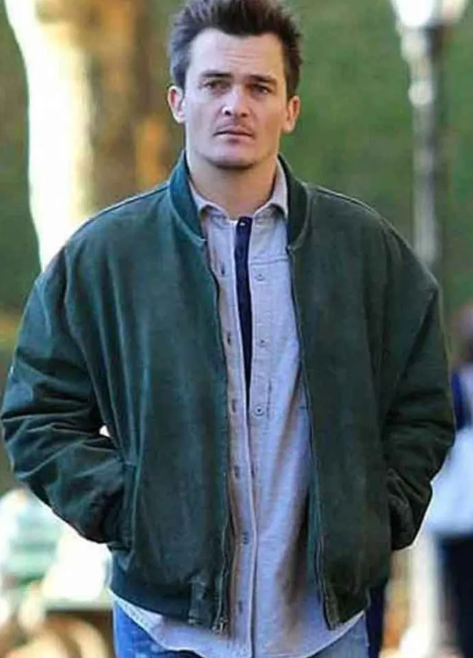 SEPARATION (JEFF) RUPERT FRIEND BOMBER LEATHER JACKET