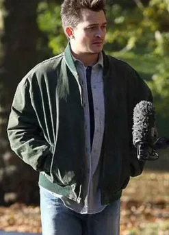 SEPARATION (JEFF) RUPERT FRIEND BOMBER LEATHER JACKET