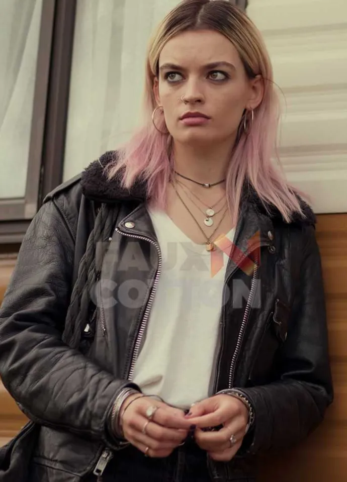 SEX EDUCATION MAEVE WILEY (Emma Mackey) LEATHER JACKET