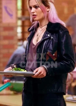 SEX EDUCATION MAEVE WILEY (Emma Mackey) LEATHER JACKET