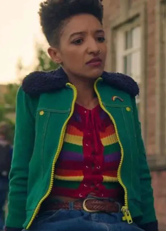 Sex Education S02 (Ola Nyman) Patricia Allison Green Cotton Jacket