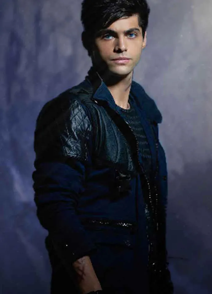 SHADOWHUNTERS (ALEC LIGHTWOOD) MATTHEW DADDARIO BLUE LEATHER JACKET