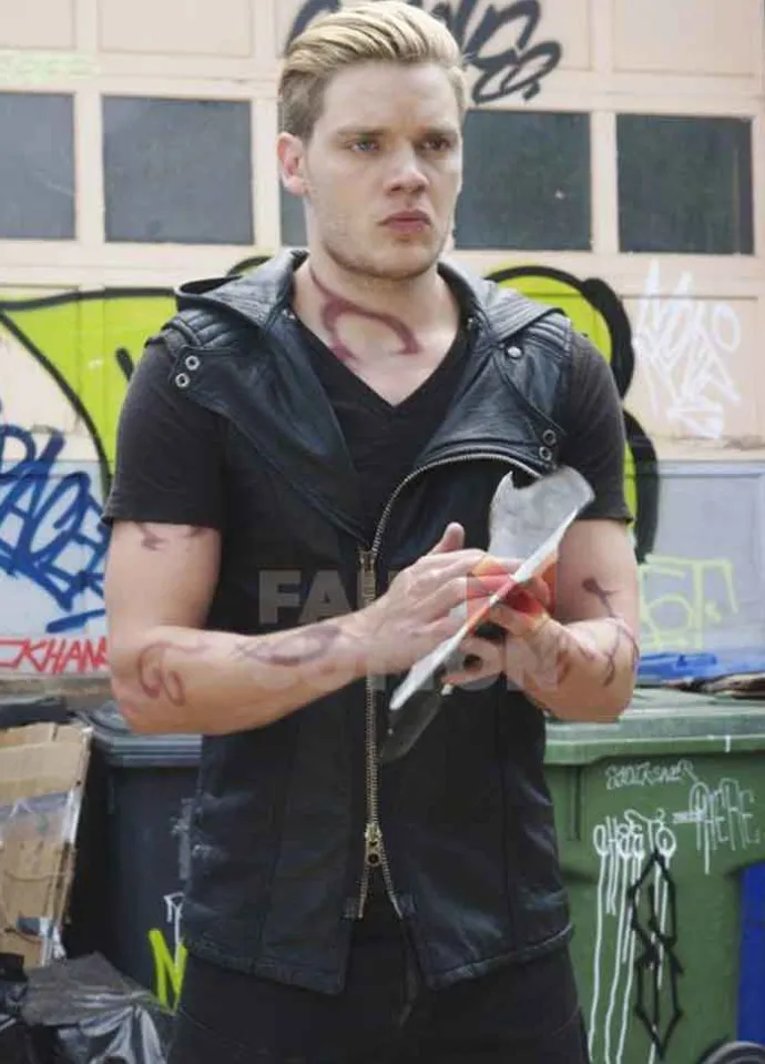 Shadowhunters Dominic Sherwood Black Leather Vest