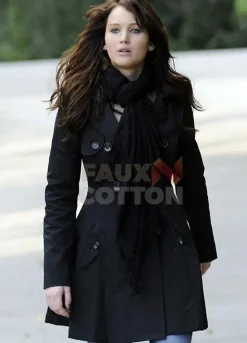 Silver Linings Playbook Jennifer Lawrence Black Trench Coat
