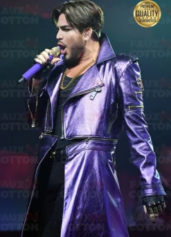 SINGER ADAM LAMBERT PURPLE LEATHER JACKET