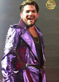 SINGER ADAM LAMBERT PURPLE LEATHER JACKET