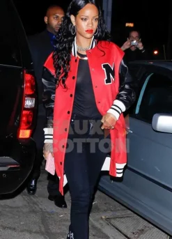 Singer Rihanna Long Varsity Coat